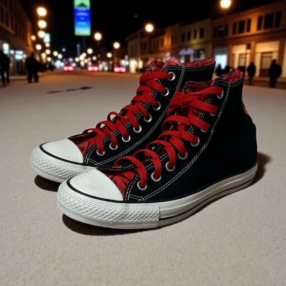 Converse Chuck Taylor Animal Print Hi-Top Red Zebra  Sneakers Women's size 9 - Picture 1 of 9